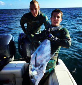 Benvunuti caught a silver snapper just outside the coast of Biscayne National Park; some can weight over 50 pounds. 